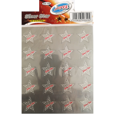 SILVER STAR STICKERS  (LARGE)  